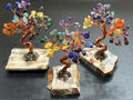 Multicolor Gemstone Bonsai Tree on Petrified Wood Base