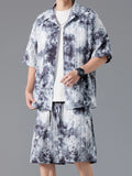 Men's Tie-Dye Shirt and Shorts Set