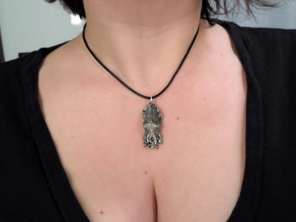 Cuttlefish Pendant Necklace – Handmade Gothic Nautical Jewelry