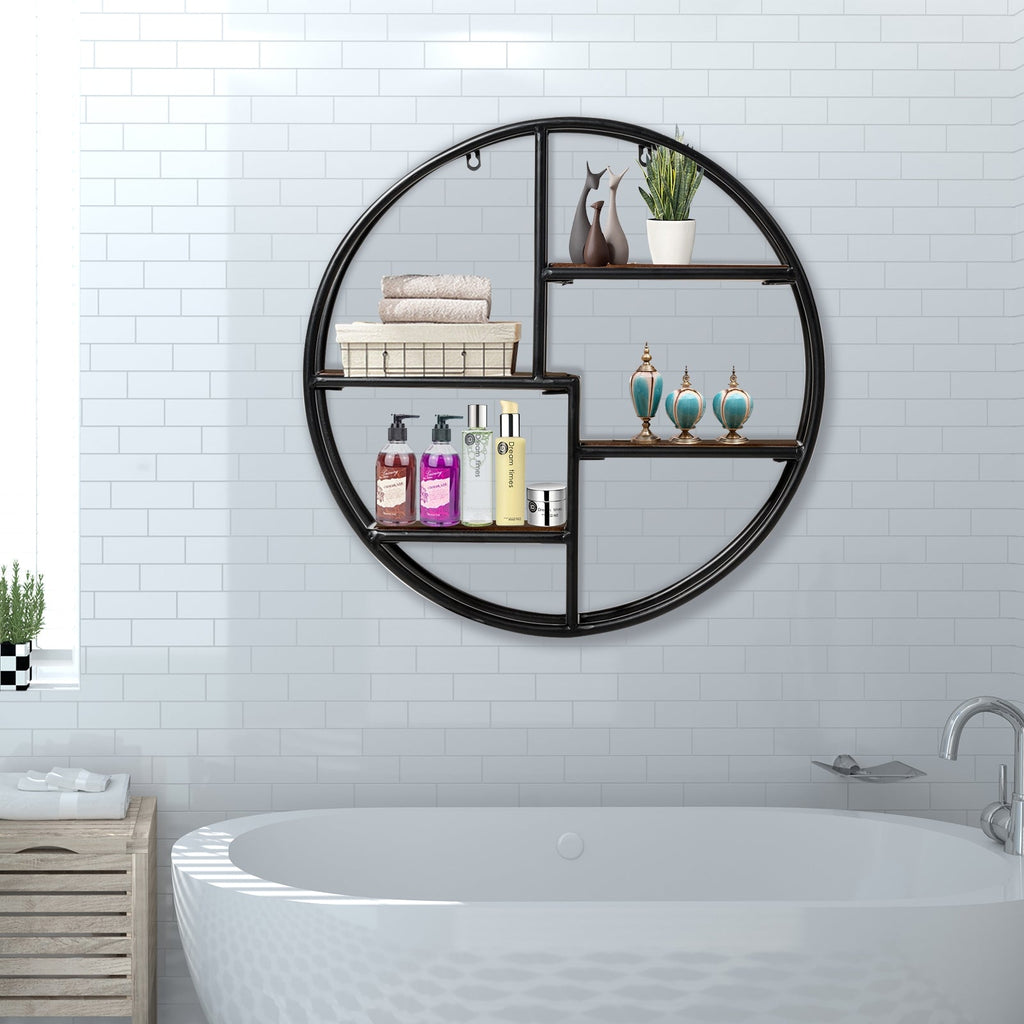 22" Circular 4-Tier Wall Shelf