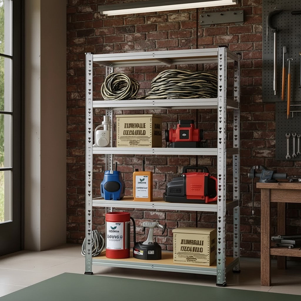 Heavy Duty Metal Garage Shelving Rack – 4/5/6-Tier Adjustable Steel Shelf | 2000+ lbs | Black & Silver