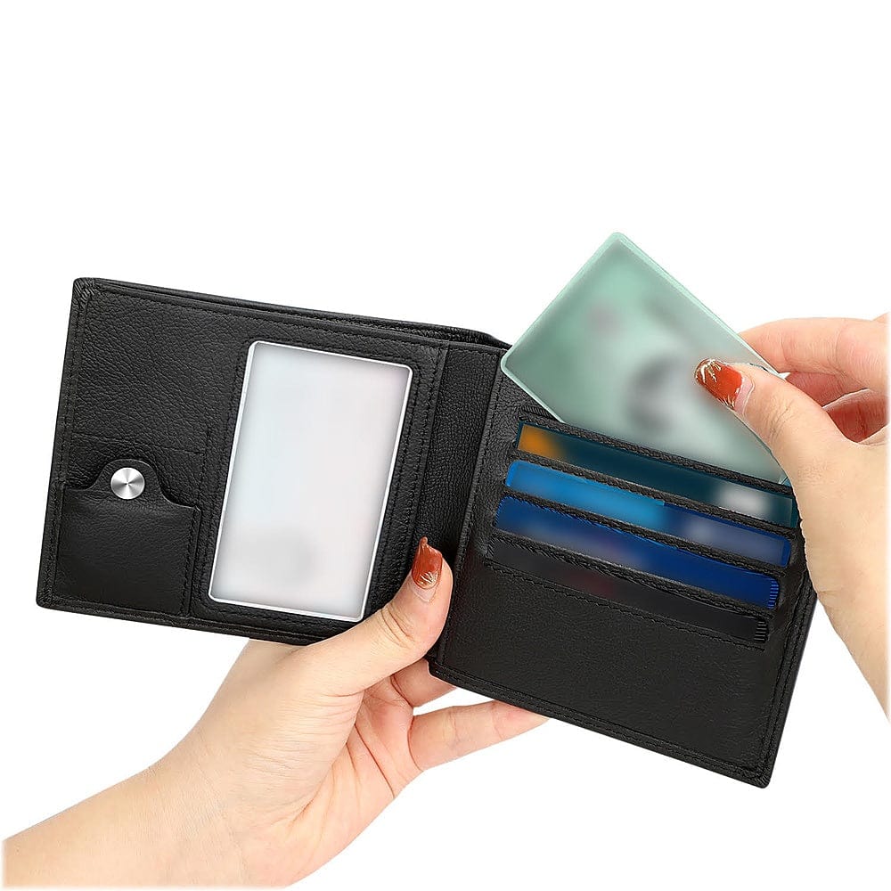 Genuine Leather Wallet | Apple AirTag Compatible | 5 Card Slots | Black
