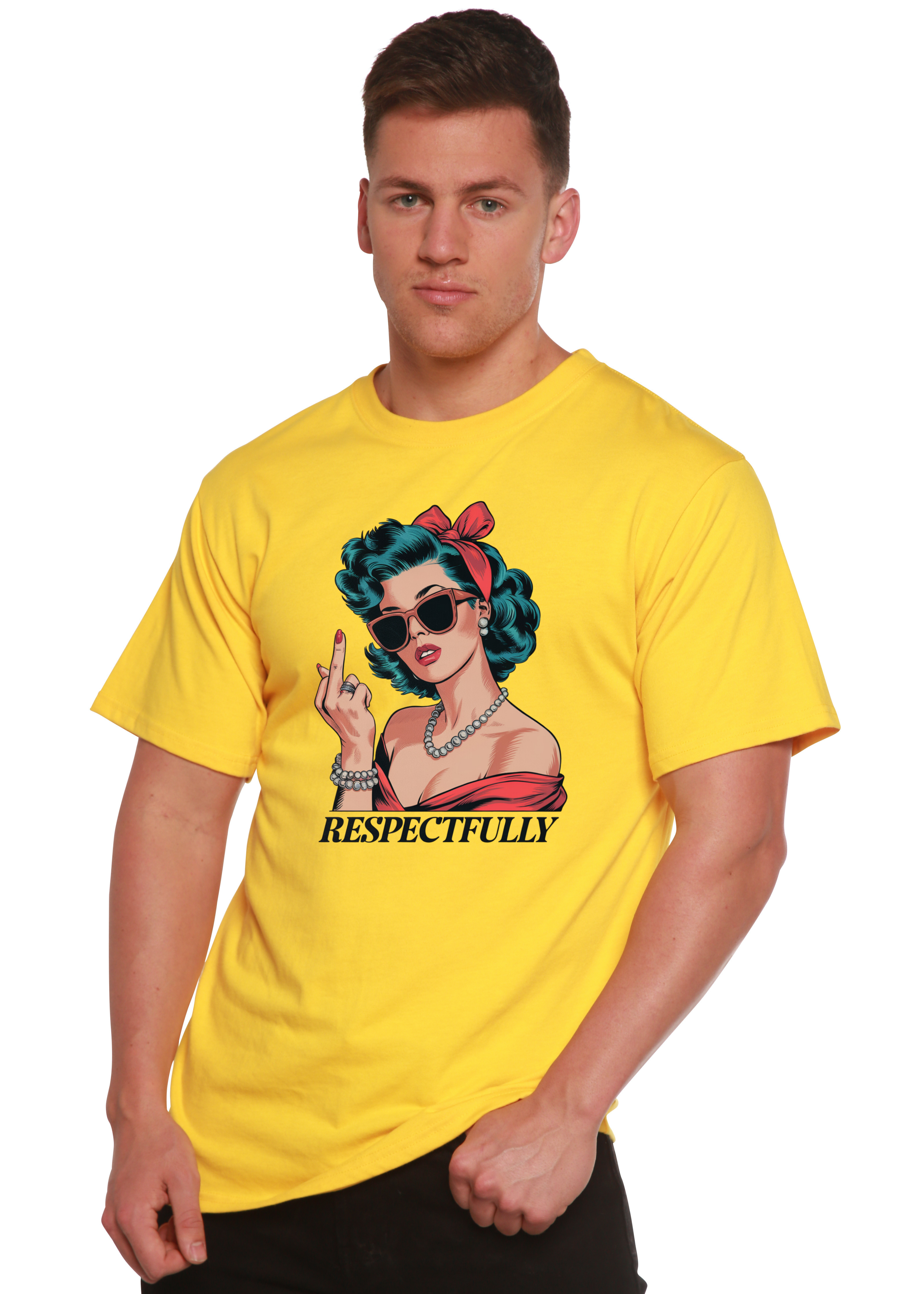 Respectfully Middle Finger Unisex Bamboo Viscose & Organic Cotton Graphic T-Shirt