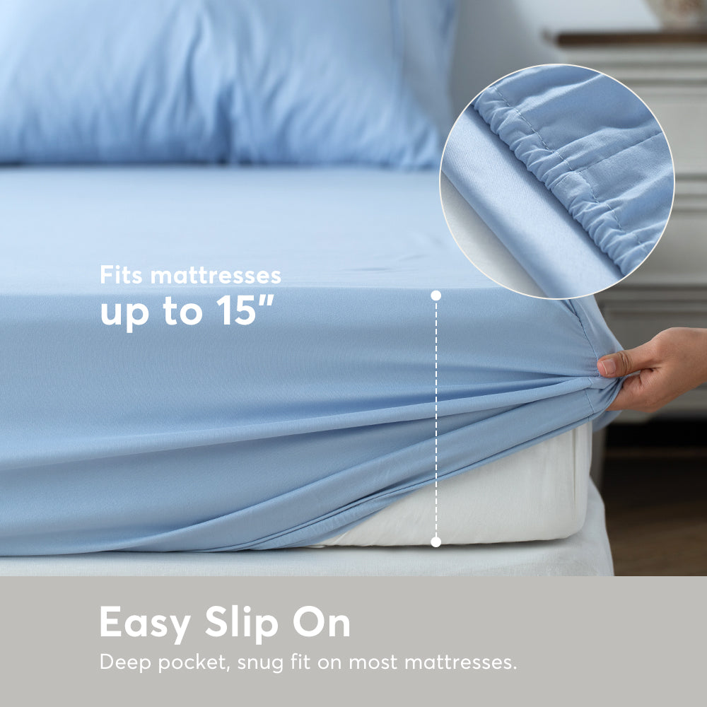 Kasentex Summer Duvet Cover Bedding Set — Hypoallergenic Microfiber with Pillowcase & Fitted Sheet