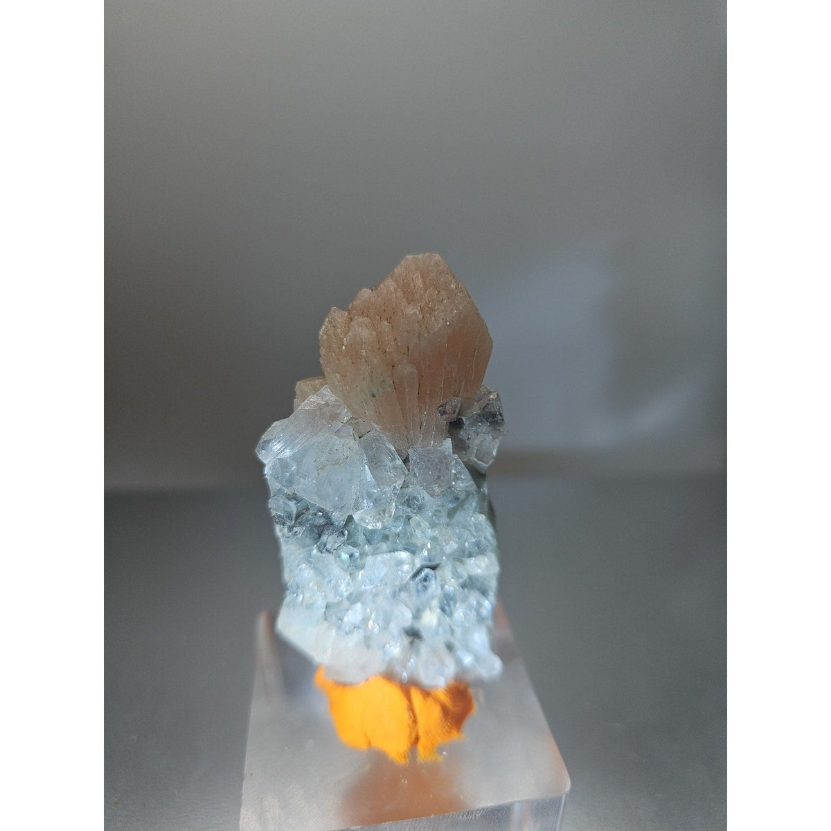 Apophyllite with Pink Stilbite Crystal Specimen