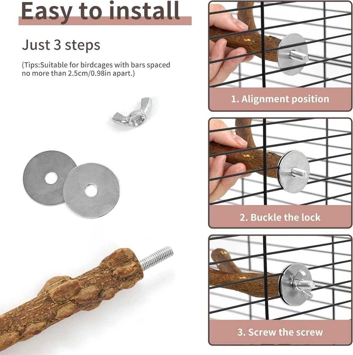 Step-by-step guide on how to install birdcage accessories with a focus on ease of installation.