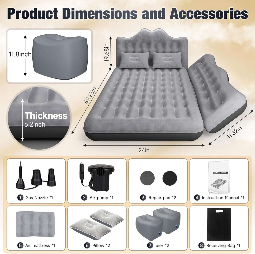 Dikasun Thicken Backseat Car/SUV/Truck Air Mattress – 24" Width