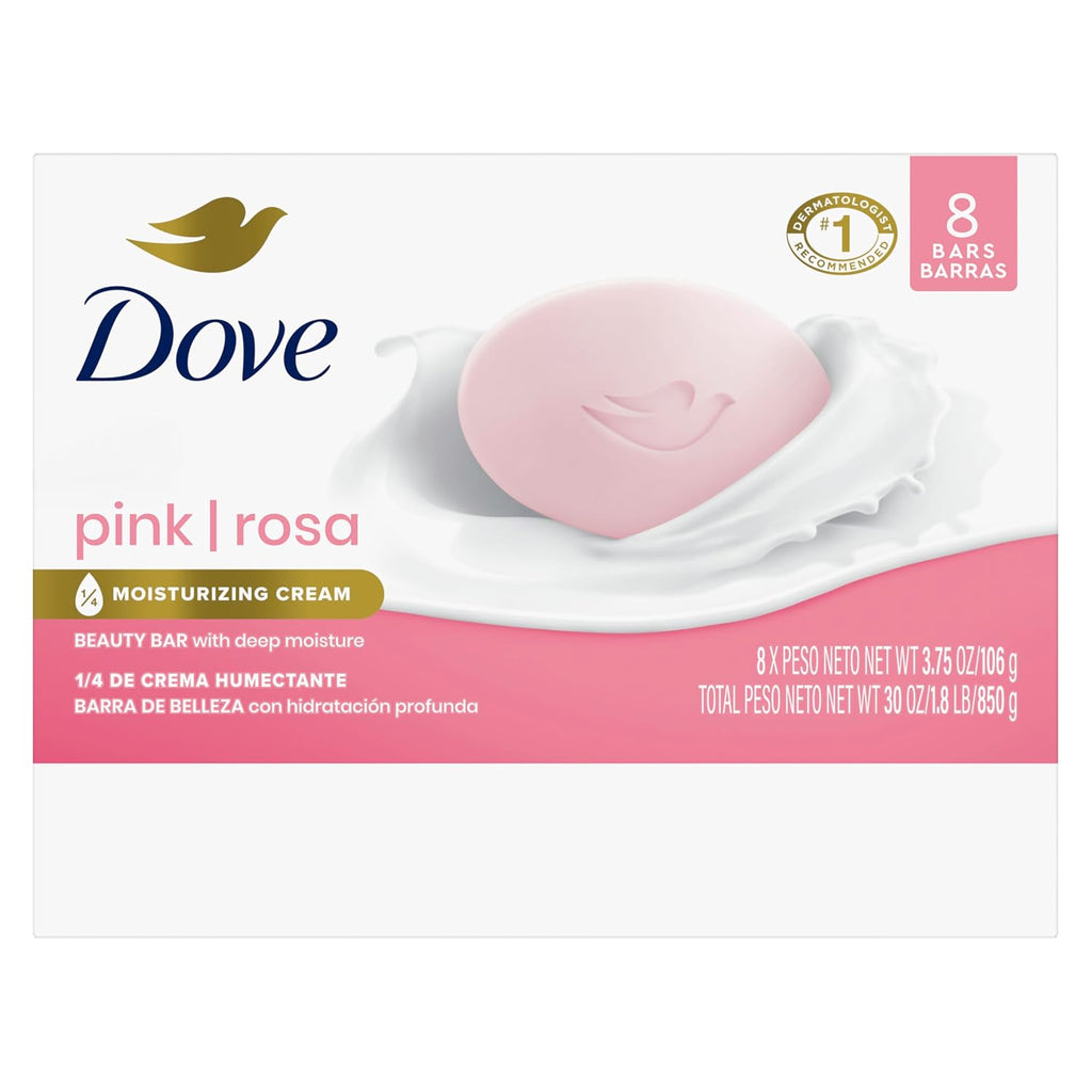Dove Beauty Bar Soap Pink Rosa — 8-Pack