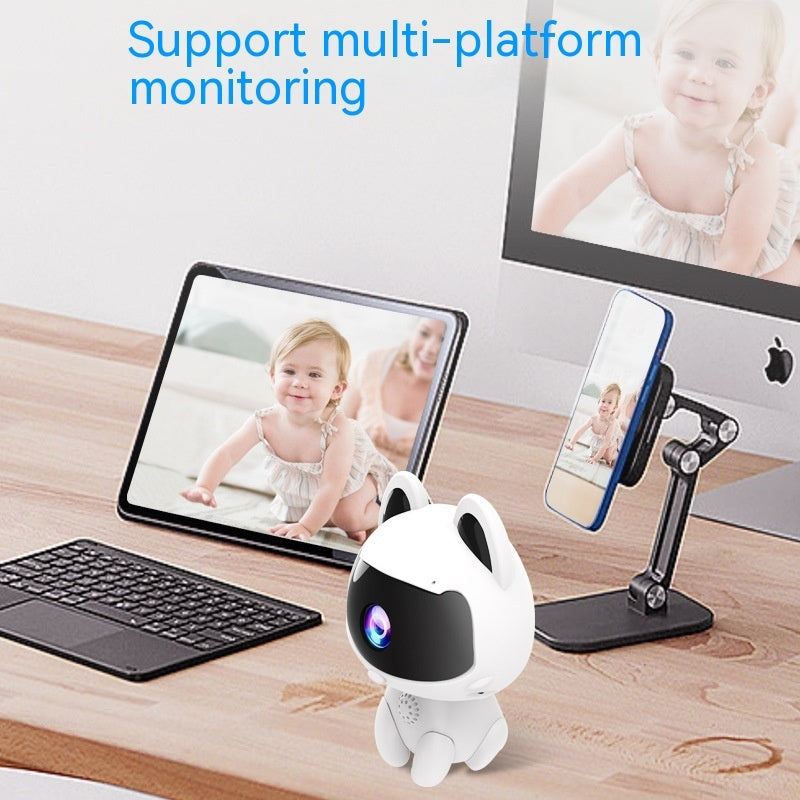Cute Cat WiFi Baby & Pet Monitor Camera | 720p | Two-Way Audio | V380 App