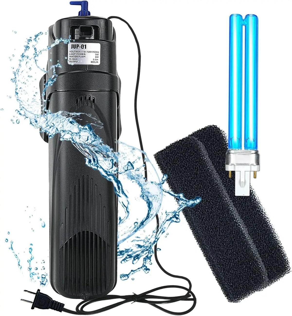 Submersible UV Aquarium Filter with Dual-Stage Filtration