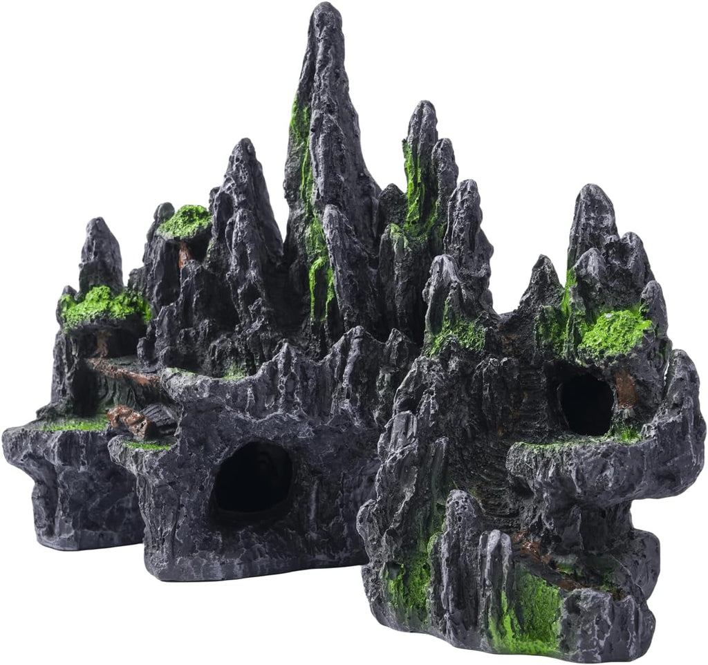 Large Aquarium Ornament – Mountain Cave, Tree House & Bridge | Fish Tank Décor