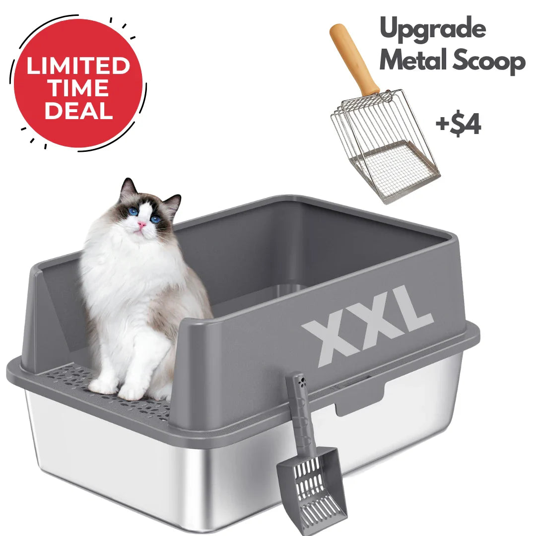 XXL Stainless Steel Cat Litter Box