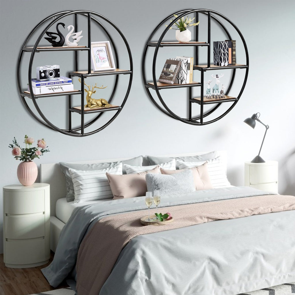 22" Circular 4-Tier Wall Shelf