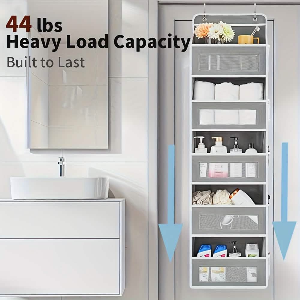 5-Tier Over-the-Door Storage Organizer — Foldable Fabric Pocket Caddy