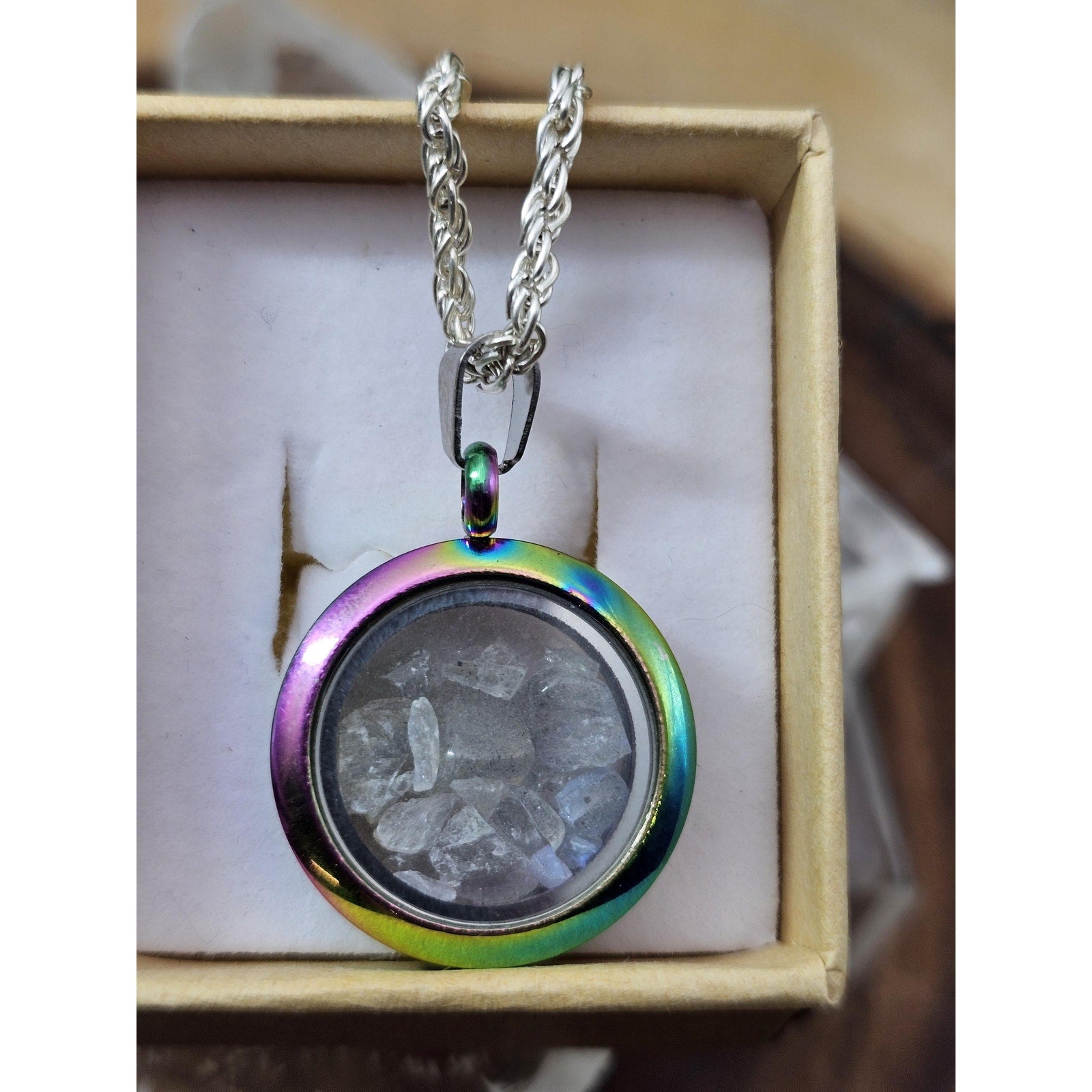 Moonstone Pendant Necklace — 16" Sterling Silver Chain | Natural Crystal Jewelry