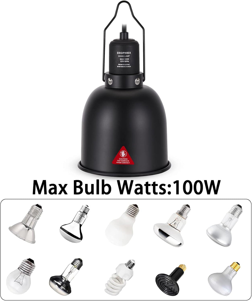 DXOPHIEX deep dome bulb compatibility graphic labeled maximum 100 watts
