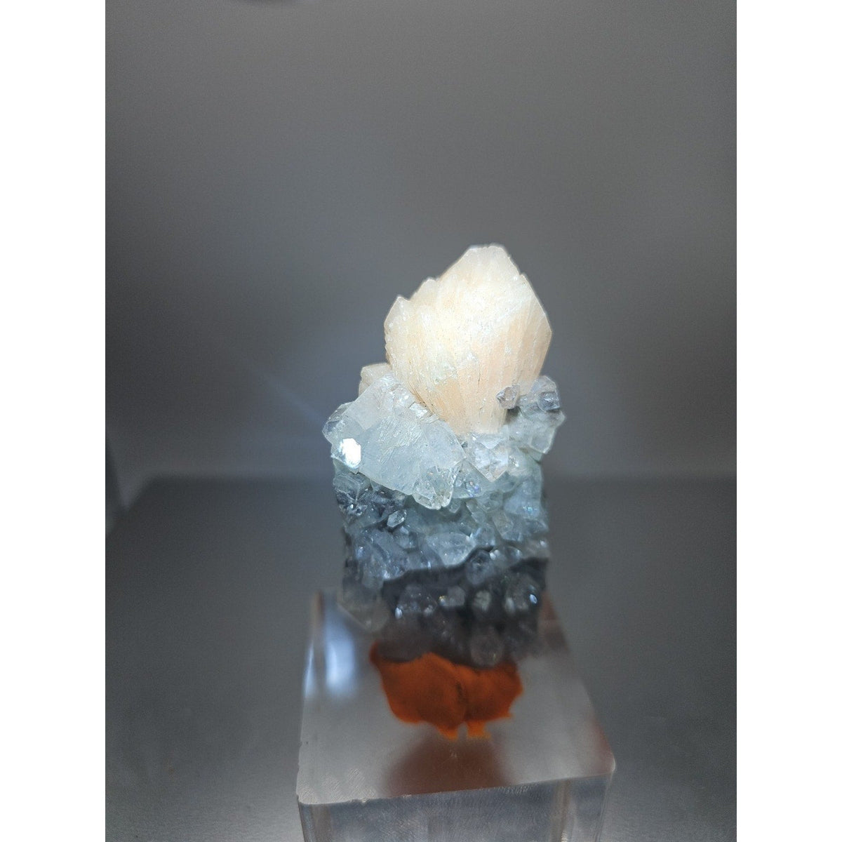 Apophyllite with Pink Stilbite Crystal Specimen