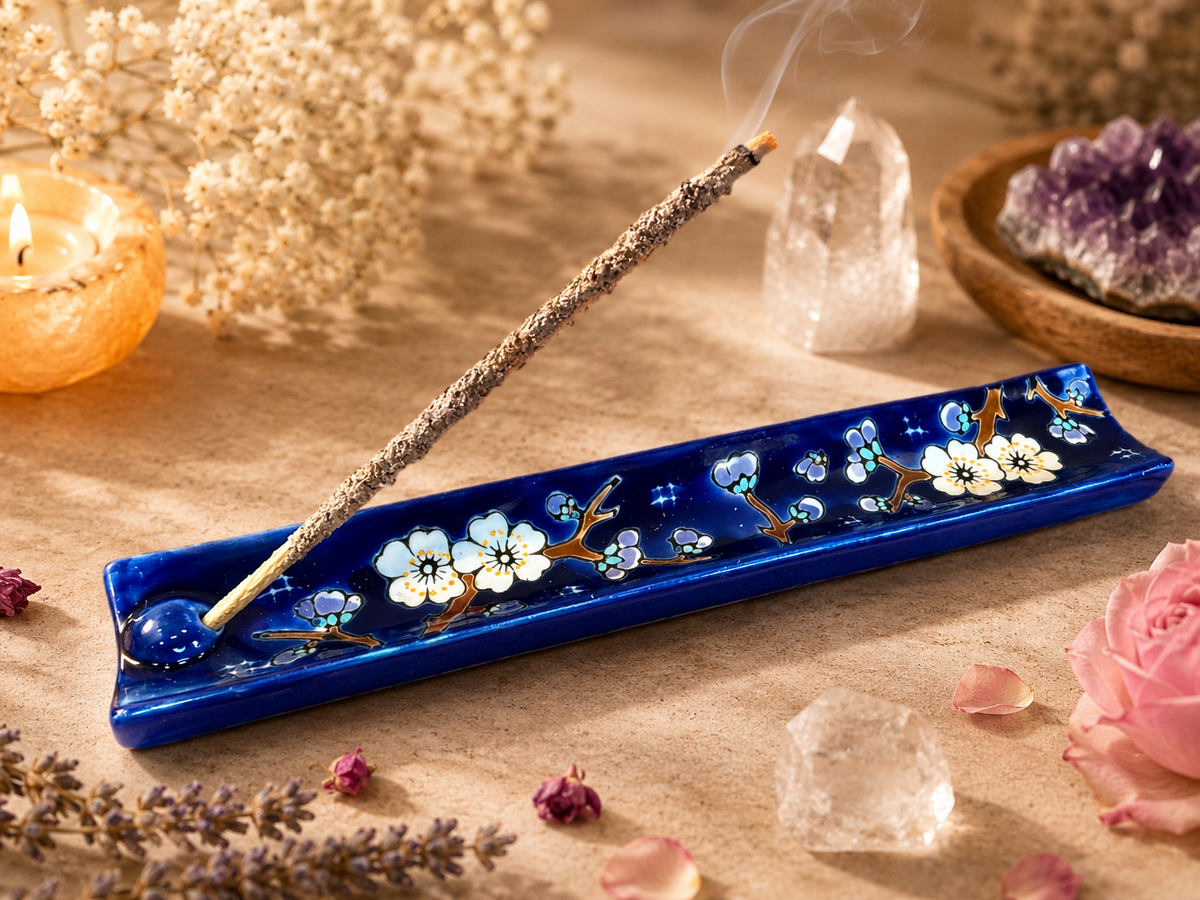 Handpainted Ceramic Incense Holder