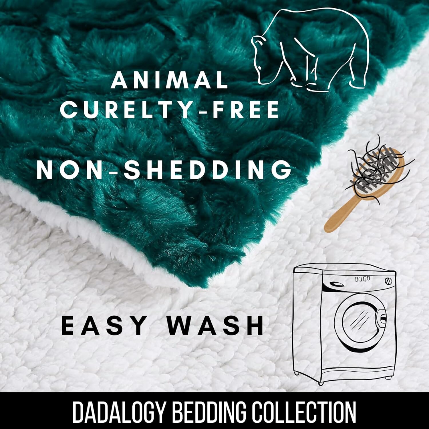 DaDa Bedding Mermaid Scale Emerald Green & Teal Faux Fur Sherpa Throw Blanket