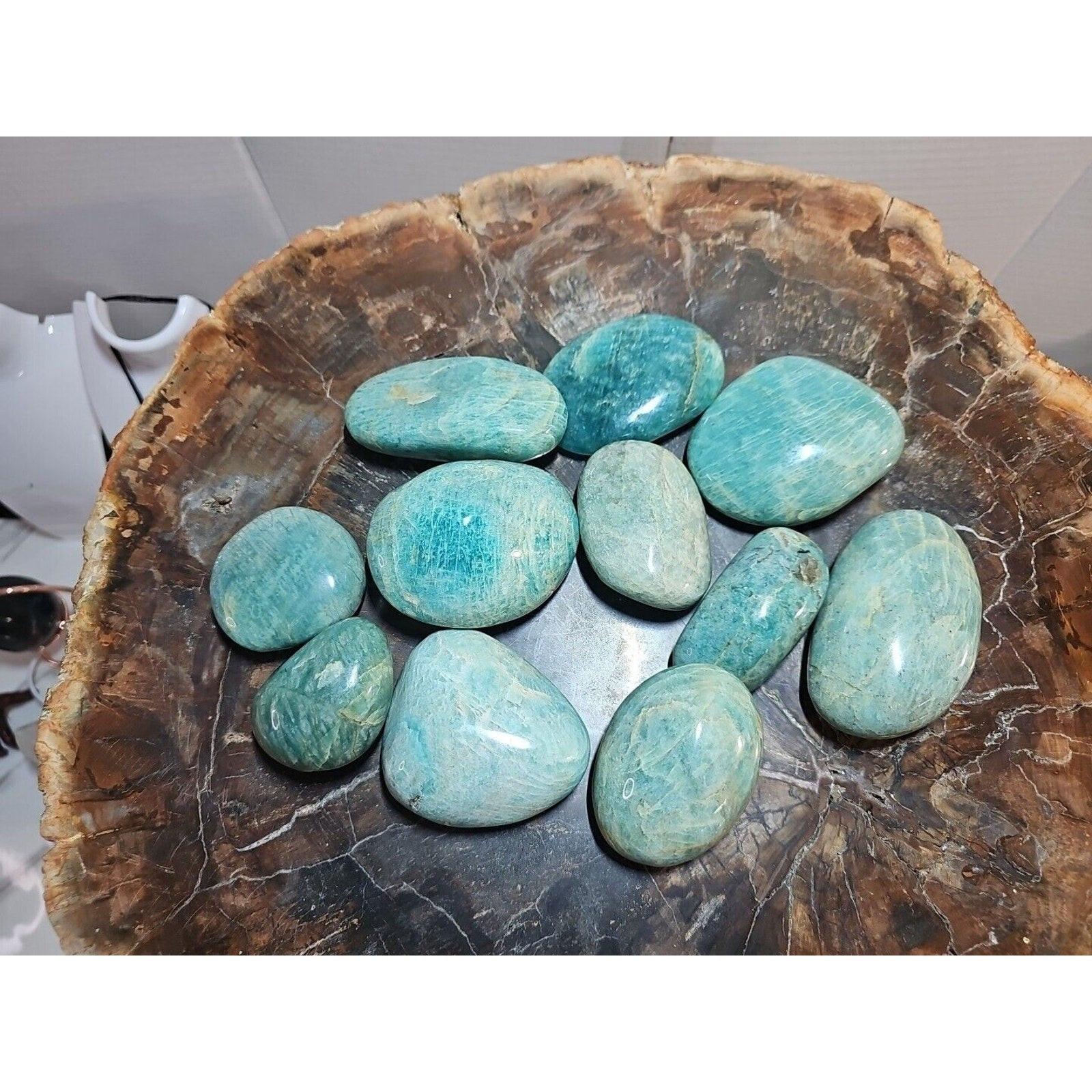Green Amazonite Palm Stone — Large, Polished | Natural Crystal for Calm & Balance