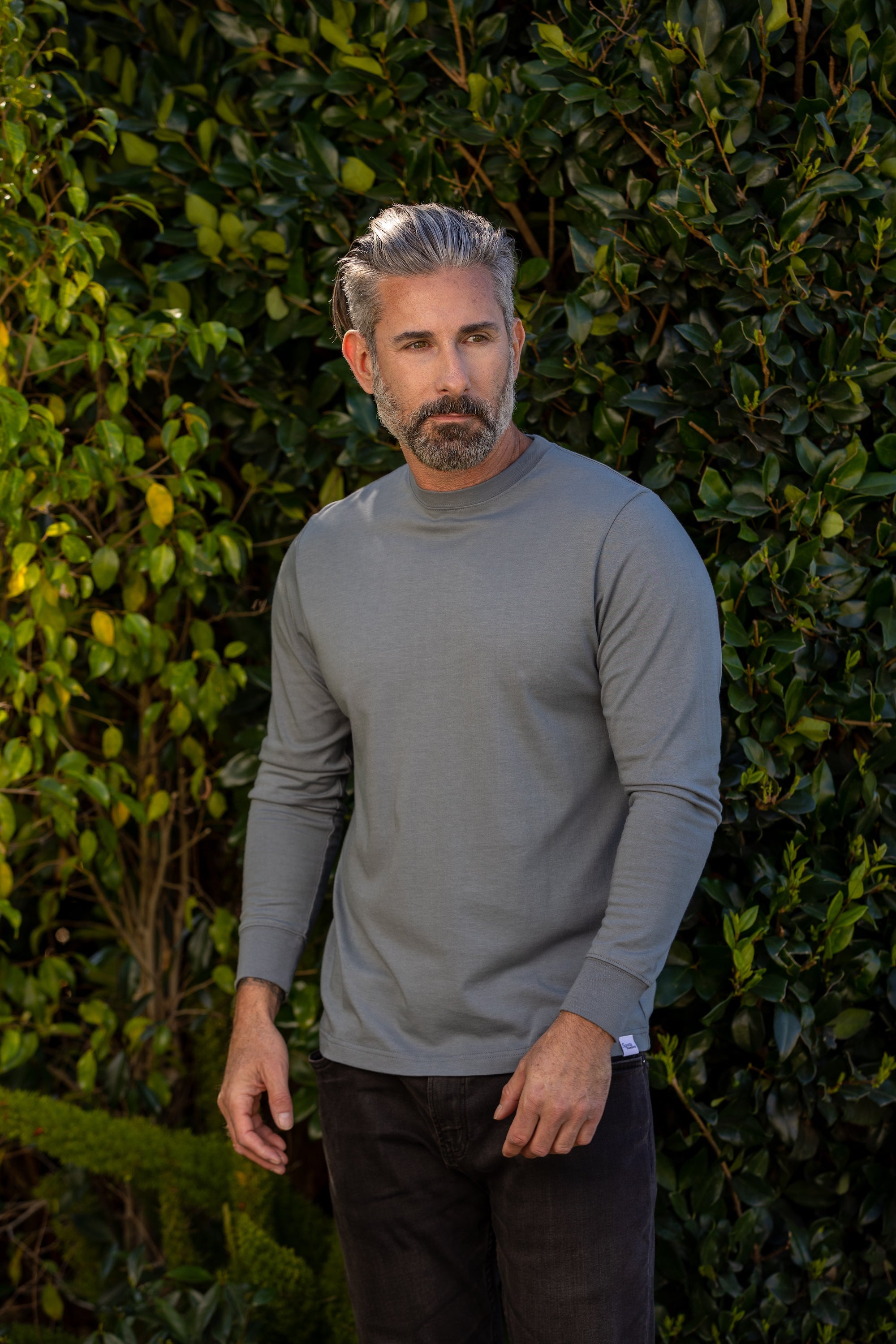 Spun Bamboo Men's Bamboo Viscose & Organic Cotton Long Sleeve Crew Neck T-Shirt
