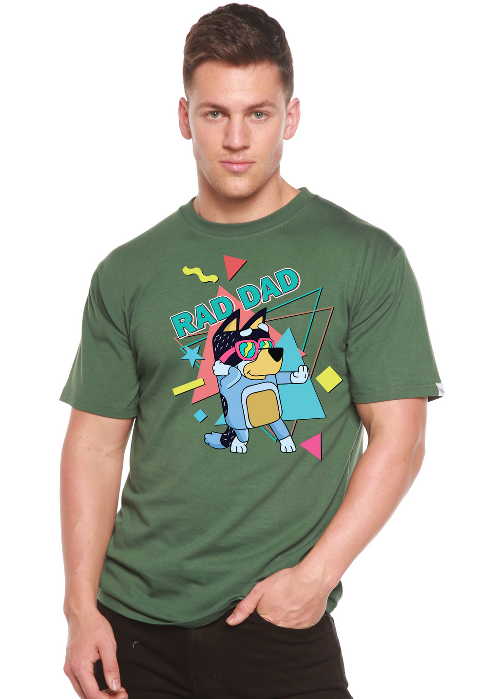 Rad Dad Bluey Men's Bamboo Viscose & Organic Cotton Short Sleeve Graphic T-Shirt