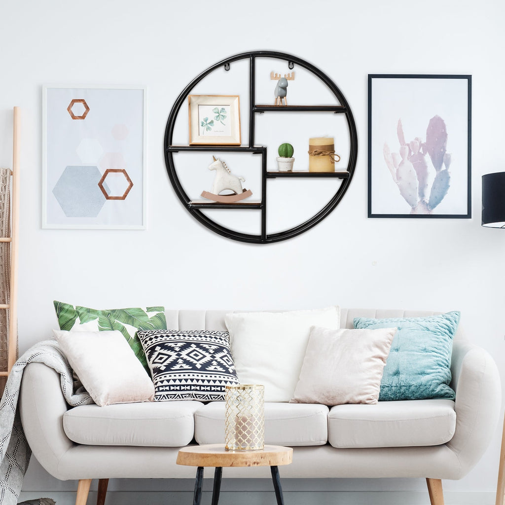 22" Circular 4-Tier Wall Shelf