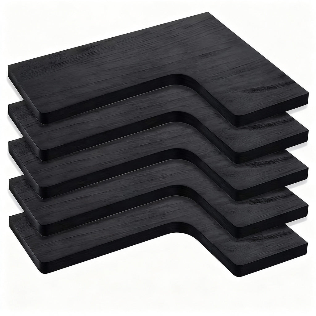 Rustic Corner Floating Shelves – Set of 5 Wall-Mounted Wood Shelves
