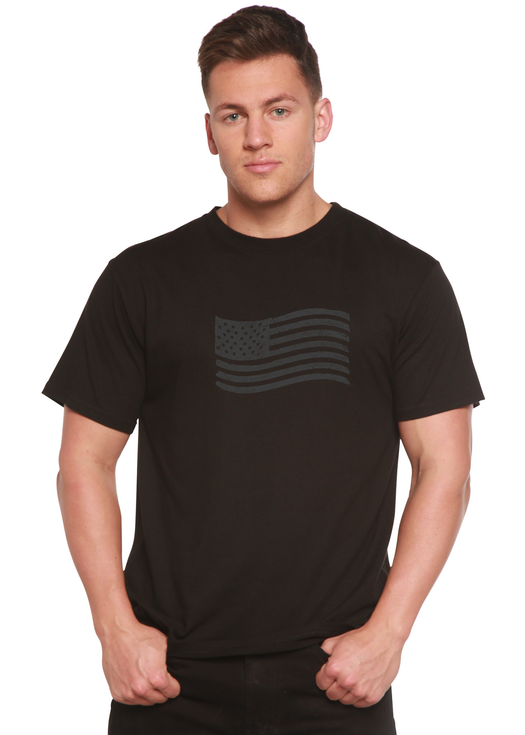 American Flag Bamboo Short Sleeve T-Shirt