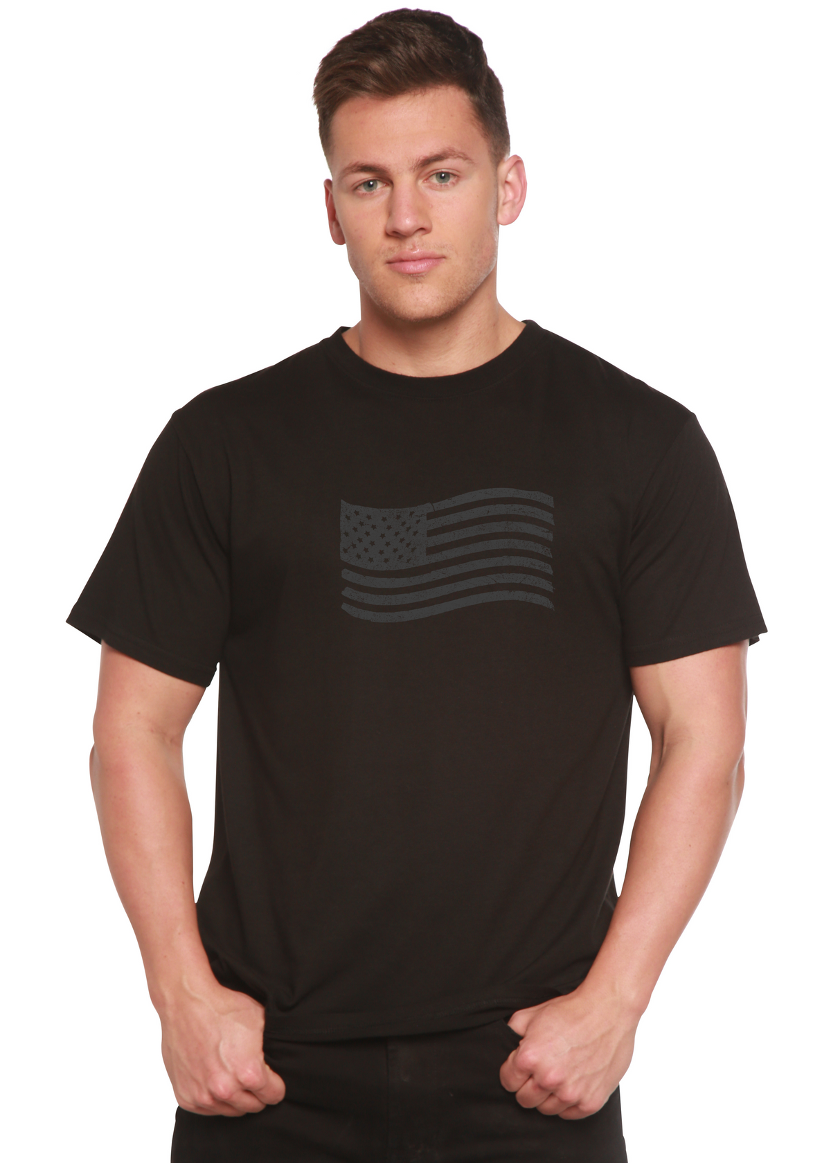 American Flag Bamboo Short Sleeve T-Shirt