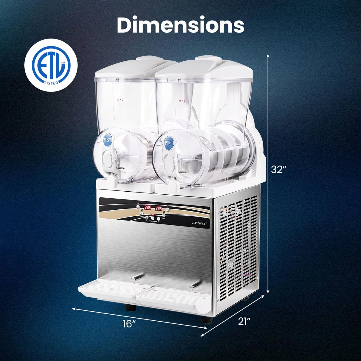 Commercial 8 Gal Dual Tank Slushie Machine