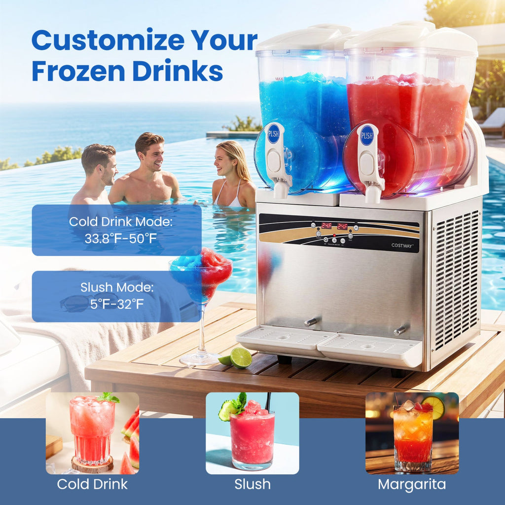 Commercial 8 Gal Dual Tank Slushie Machine