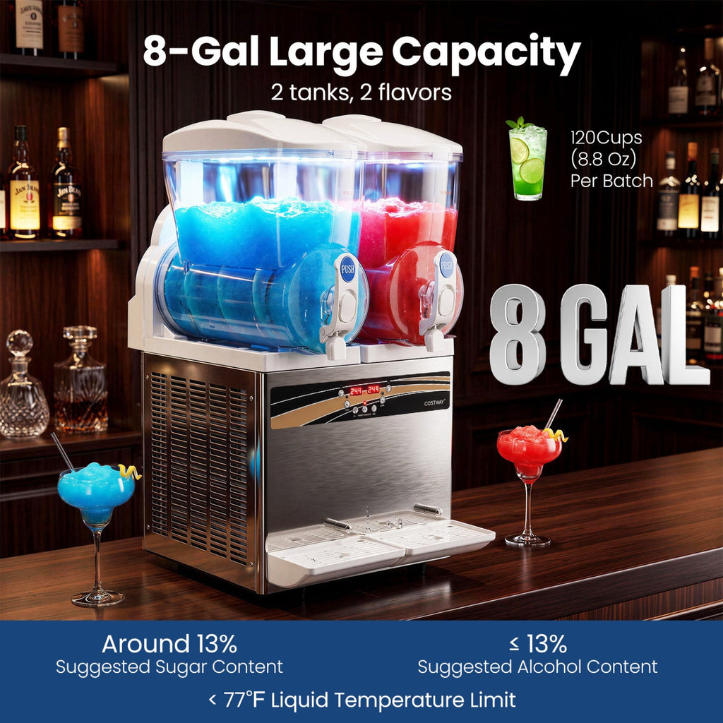 Commercial 8 Gal Dual Tank Slushie Machine