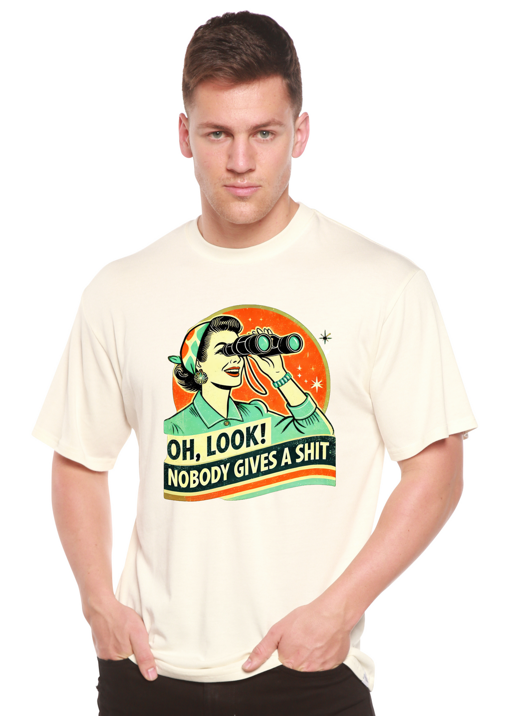 Funny Retro Woman Unisex Bamboo Viscose & Organic Cotton Graphic T-Shirt
