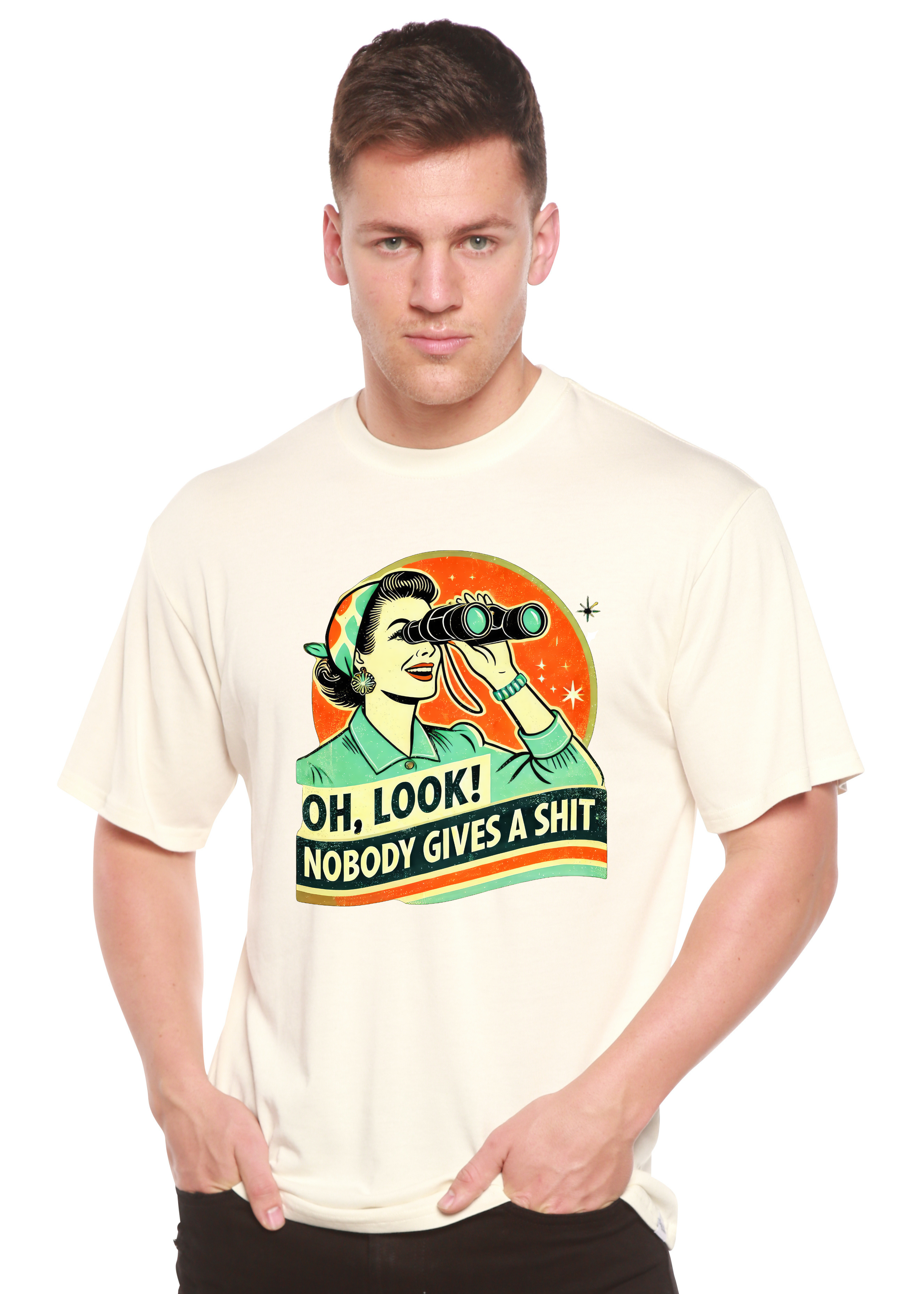 Funny Retro Woman Unisex Bamboo Viscose & Organic Cotton Graphic T-Shirt