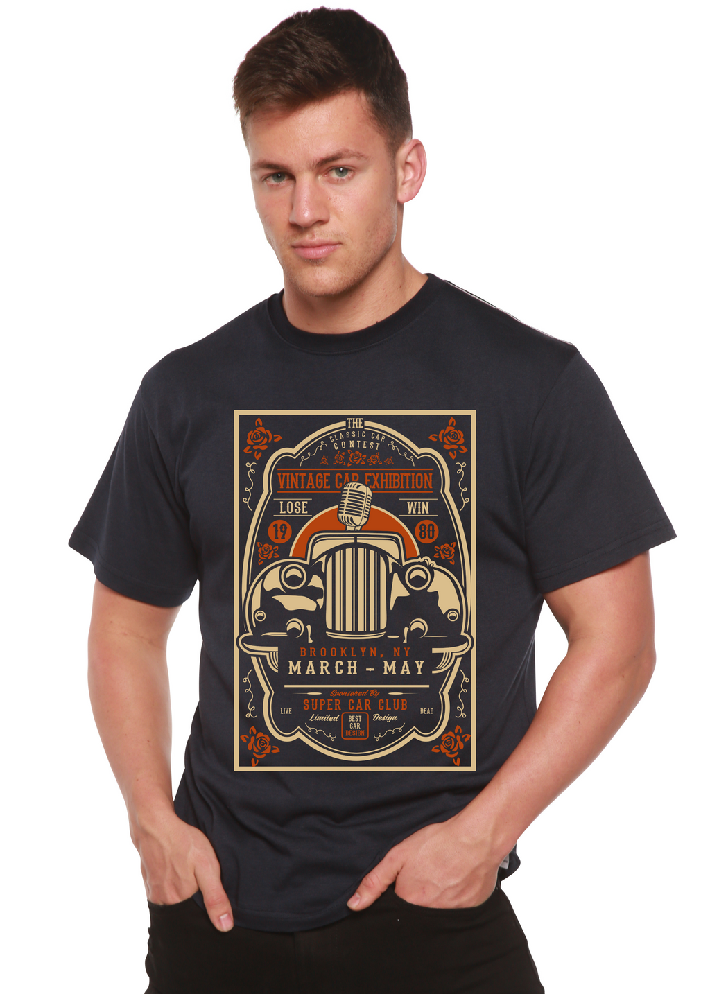 Vintage Car Bamboo Short Sleeve T-Shirt