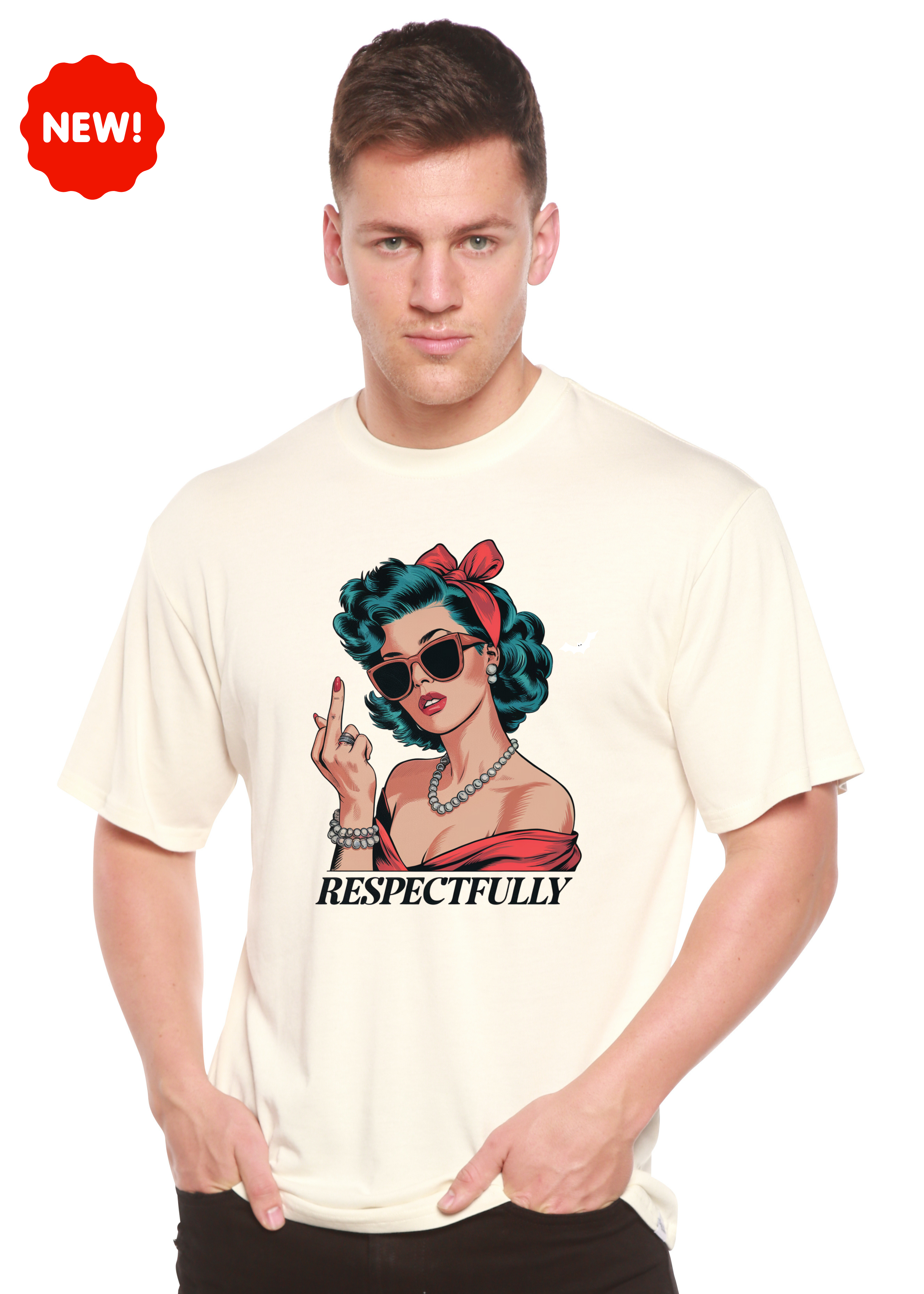 Respectfully Middle Finger Unisex Bamboo Viscose & Organic Cotton Graphic T-Shirt
