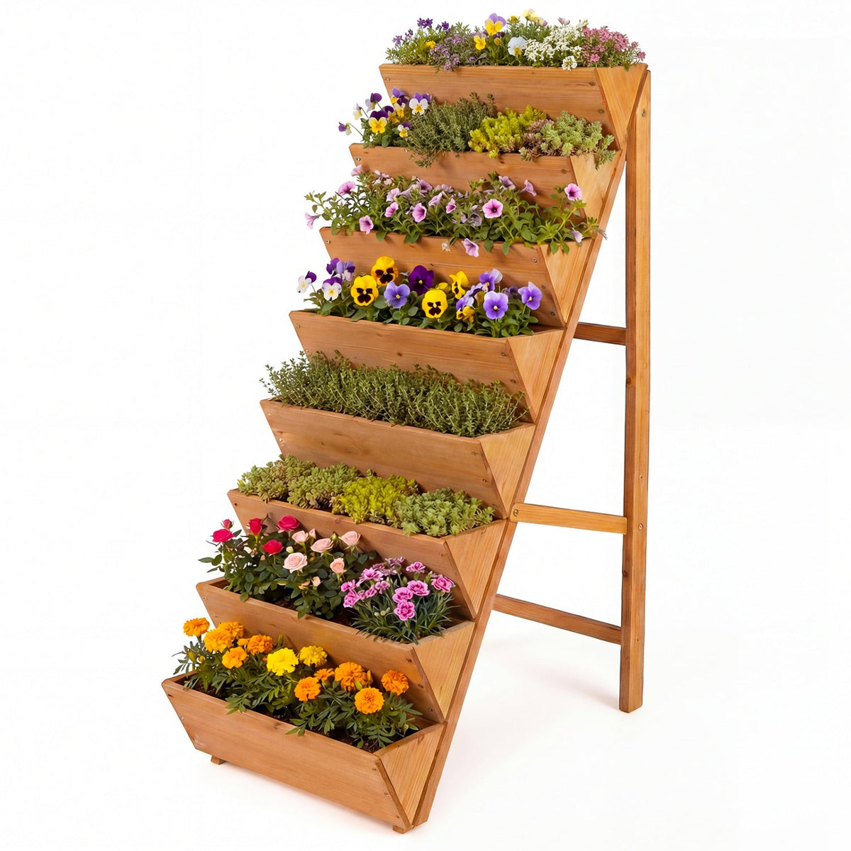 8-Tier Fir Wood Vertical Raised Garden Bed