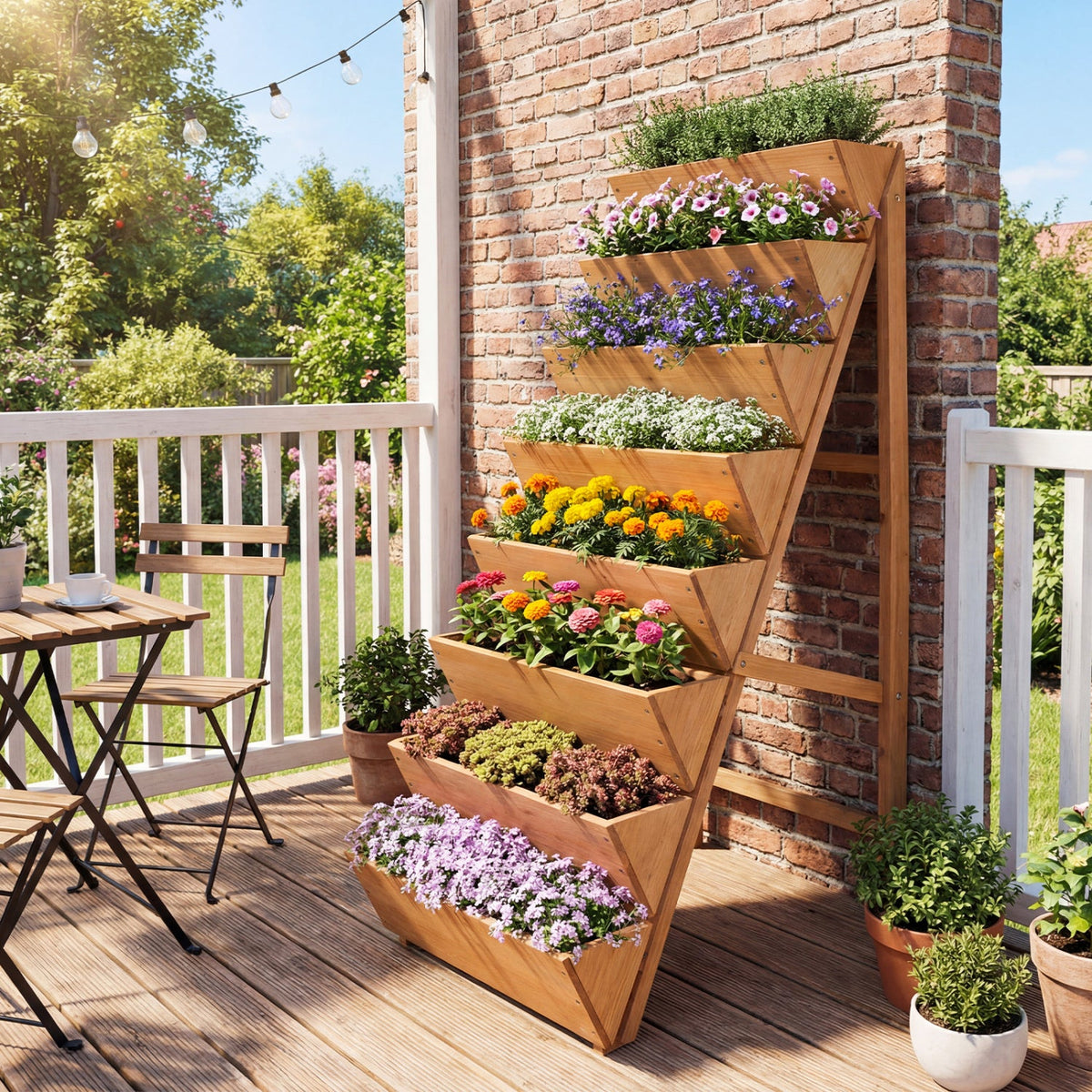 8-Tier Fir Wood Vertical Raised Garden Bed
