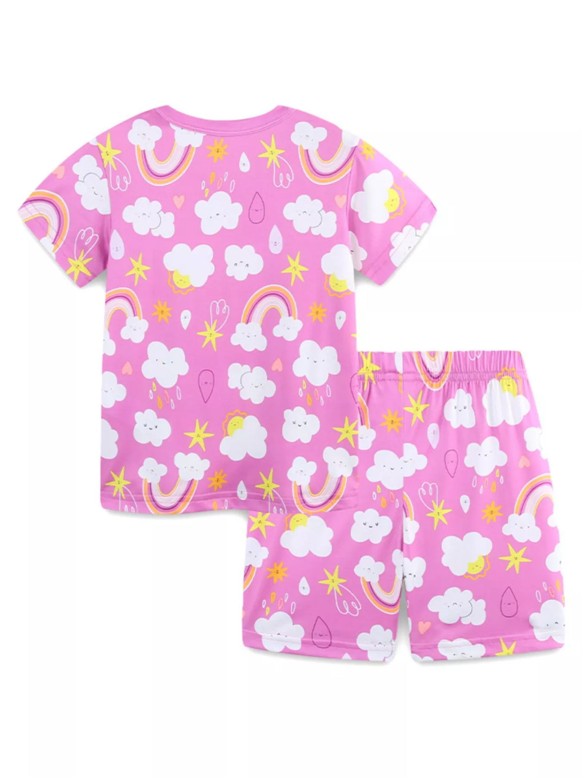 Kids' Rainbow Cloud Print Tee and Shorts Set