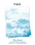 Blue Clouds Stationery Paper | Aesthetic Letter Writing Paper, 25 Sheets, 8.5" x 11"