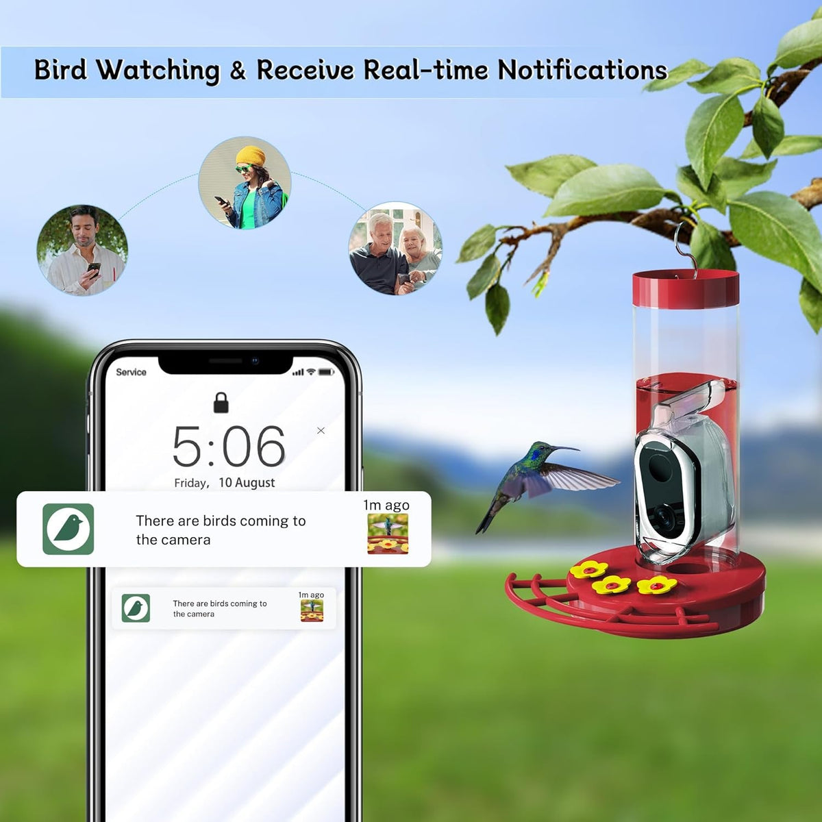 Solar-Powered Smart Hummingbird Feeder with WiFi Camera