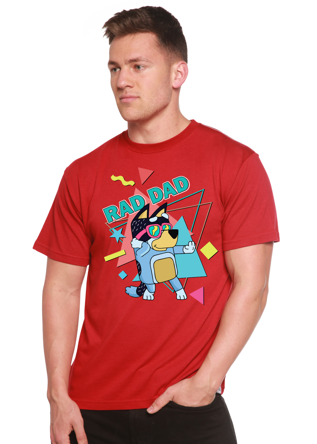 Rad Dad Bluey Men's Bamboo Viscose & Organic Cotton Short Sleeve Graphic T-Shirt