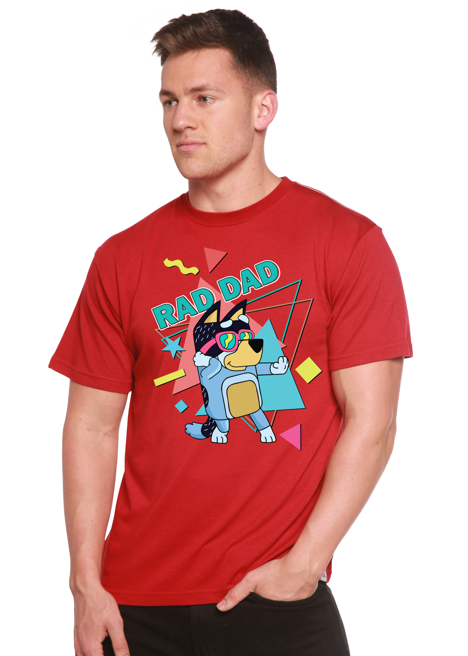 Rad Dad Bluey Men's Bamboo Viscose & Organic Cotton Short Sleeve Graphic T-Shirt