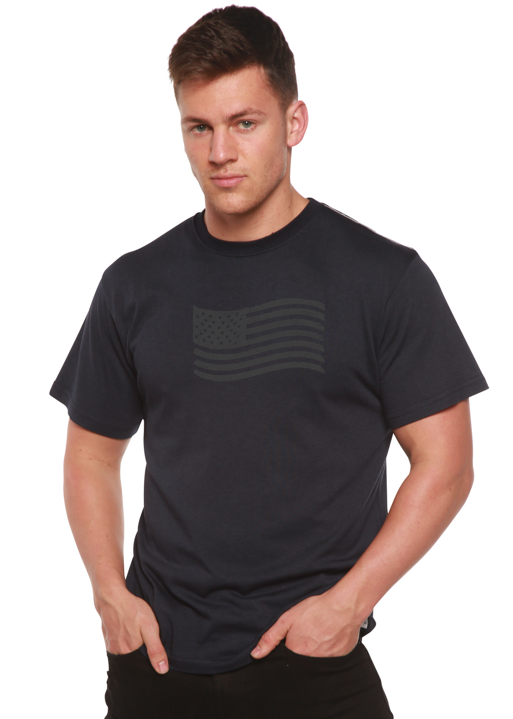 American Flag Bamboo Short Sleeve T-Shirt