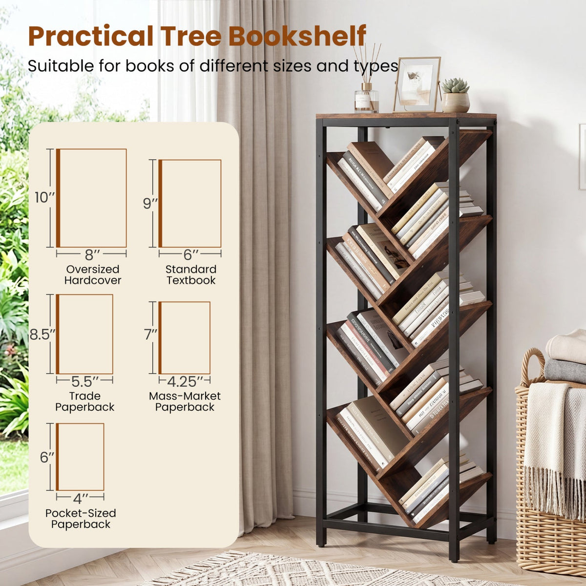 9-Tier Tree Bookshelf