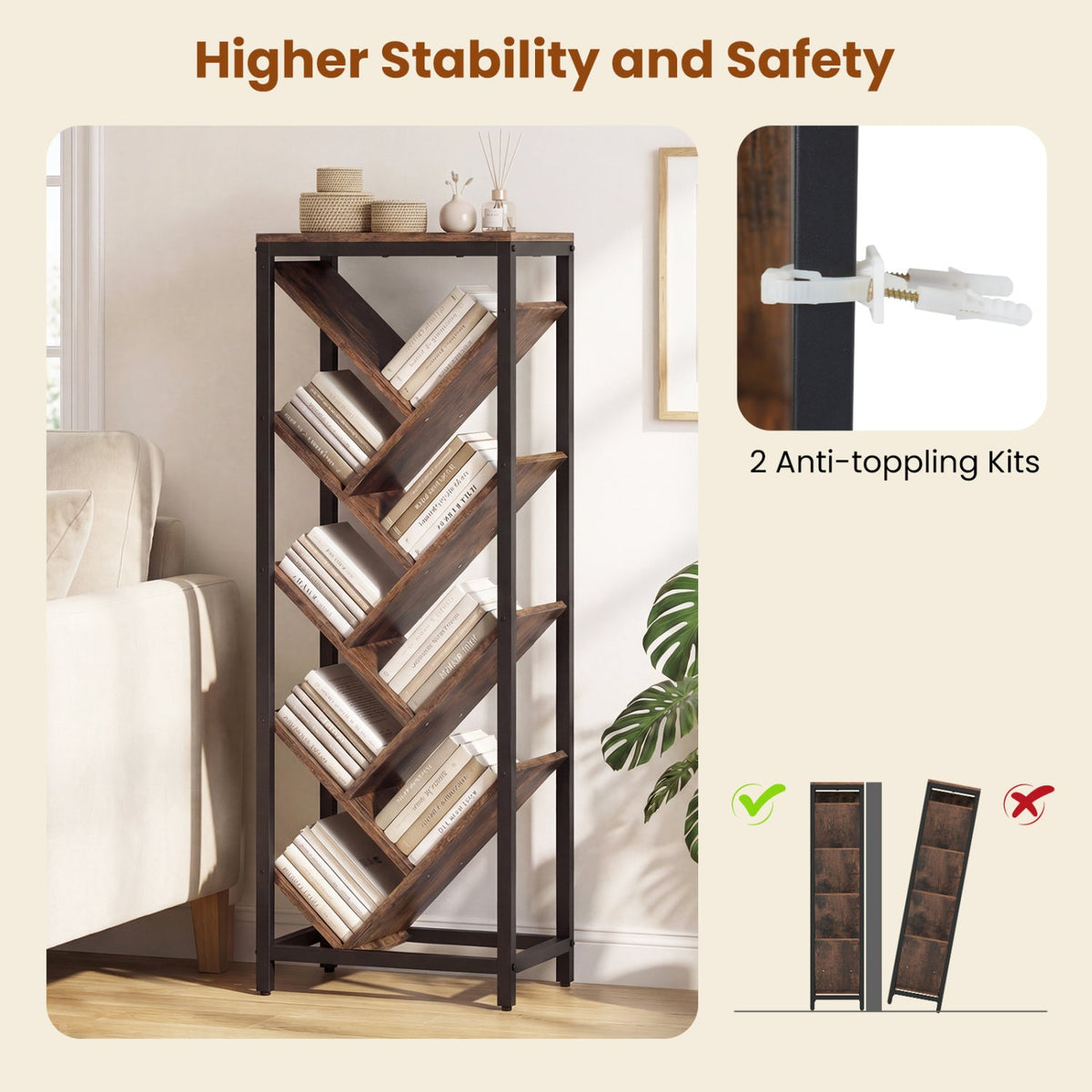 9-Tier Tree Bookshelf