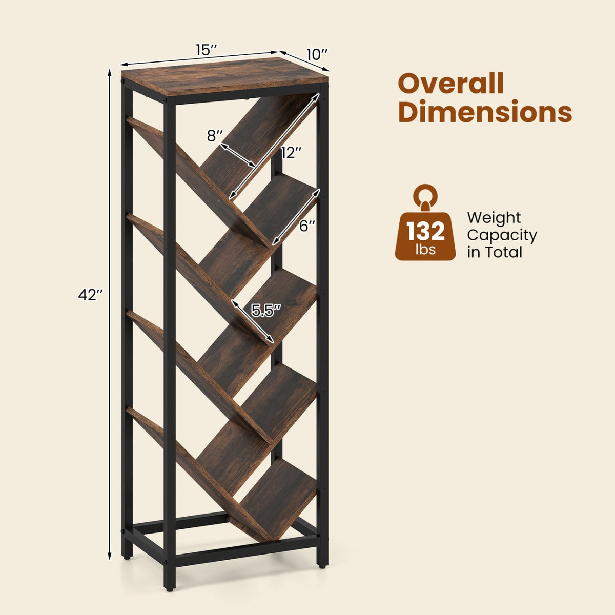 9-Tier Tree Bookshelf