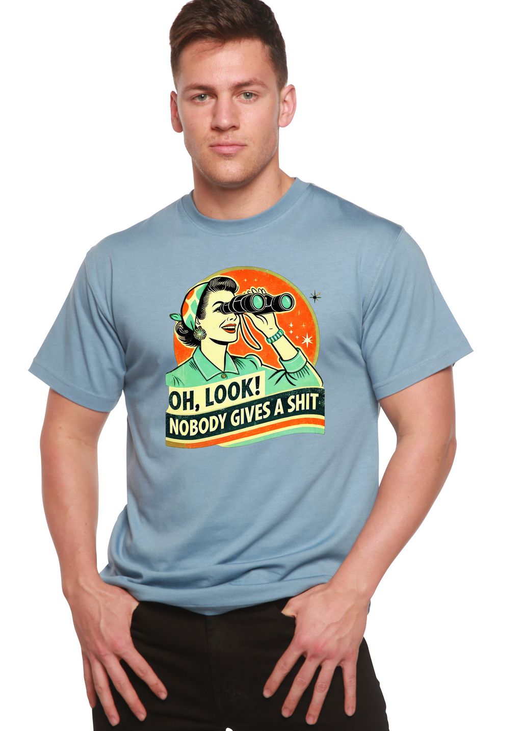 Funny Retro Woman Unisex Bamboo Viscose & Organic Cotton Graphic T-Shirt