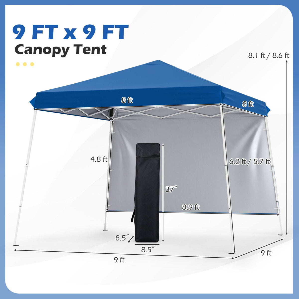 9x9 ft Pop-Up Canopy Tent